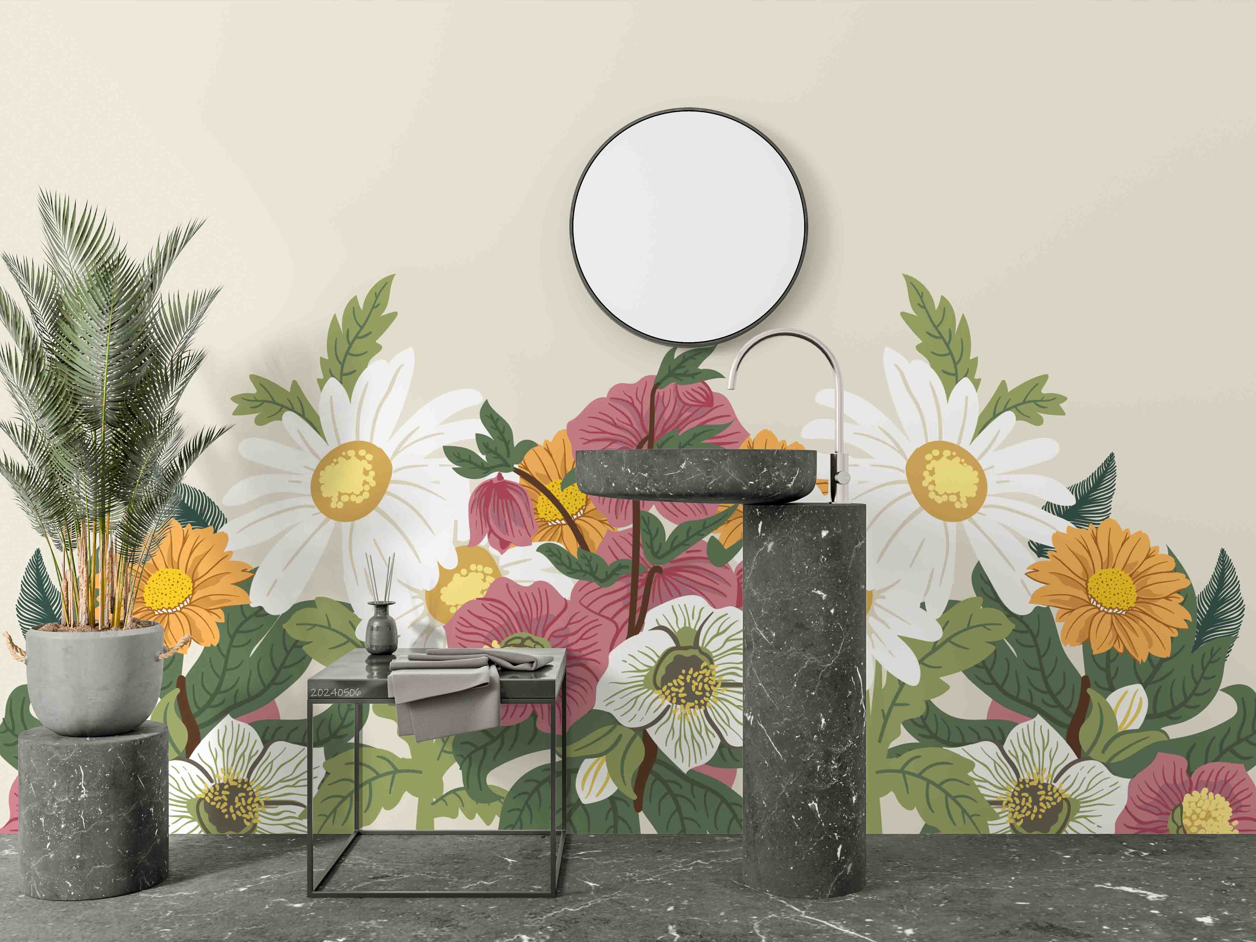 3D Vintage Colorful Floral Pattern Wallpaper Wall Mural Wall Decor Wall Art Wall Sticker Remoable Wallpaper