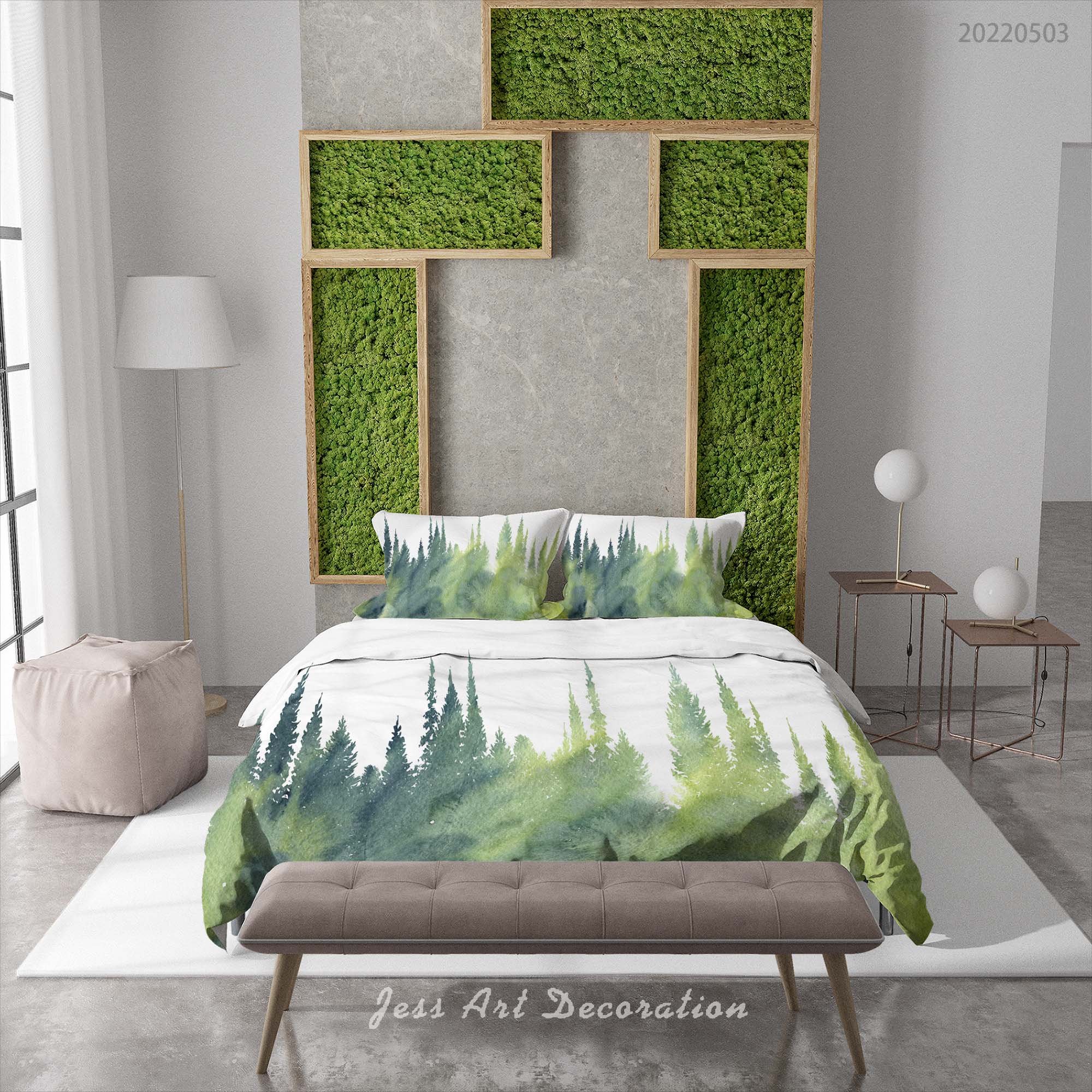 3D Forest Tree Quilt Cover Set Bedding Set Duvet Cover Pillowcase 485