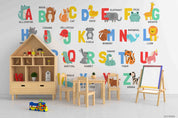 3D Childcare Nursery School Cartoon Animals Letters Kids Wall Mural Wallpaper JN 67