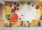 3D Pomegranate Kiwi Fruit Strawberry Blueberry Wall Mural Wallpaper YXL 304