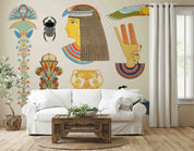 3D Ancient Egypt Pattern Egyptian Hieroglyphic Symbols Wallpaper Wall Mural Wall Decor Wall Art Wall Sticker Remoable Wallpaper LQH