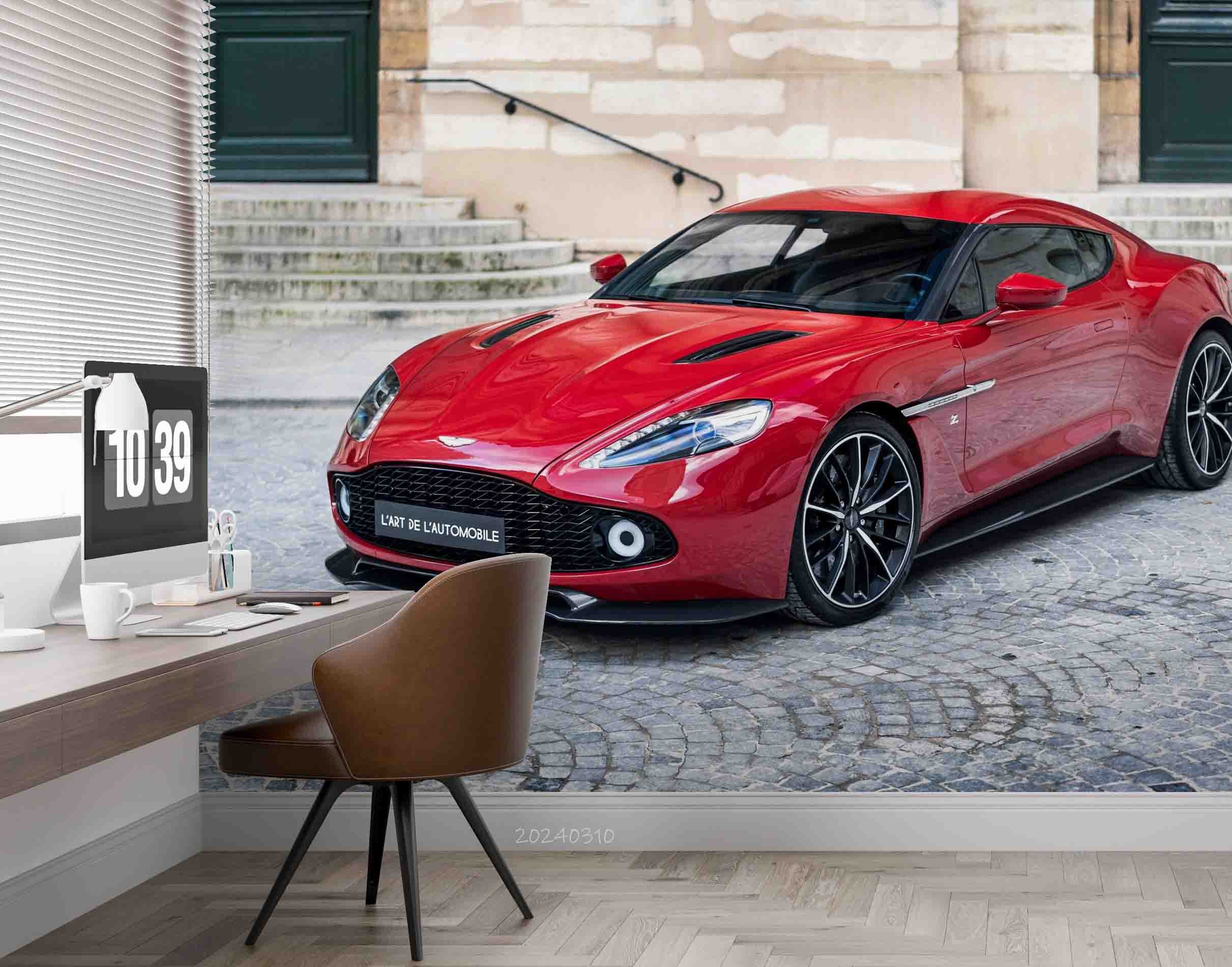3D Red Sports Car Pattern Wallpaper Wall Mural Wall Decor Wall Art Wall Sticker Remoable Wallpaper