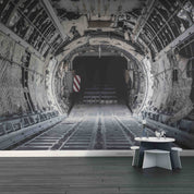 3D Military Transport Aircraft Interior View Wall Mural Wallpaper GD 5460- Jess Art Decoration