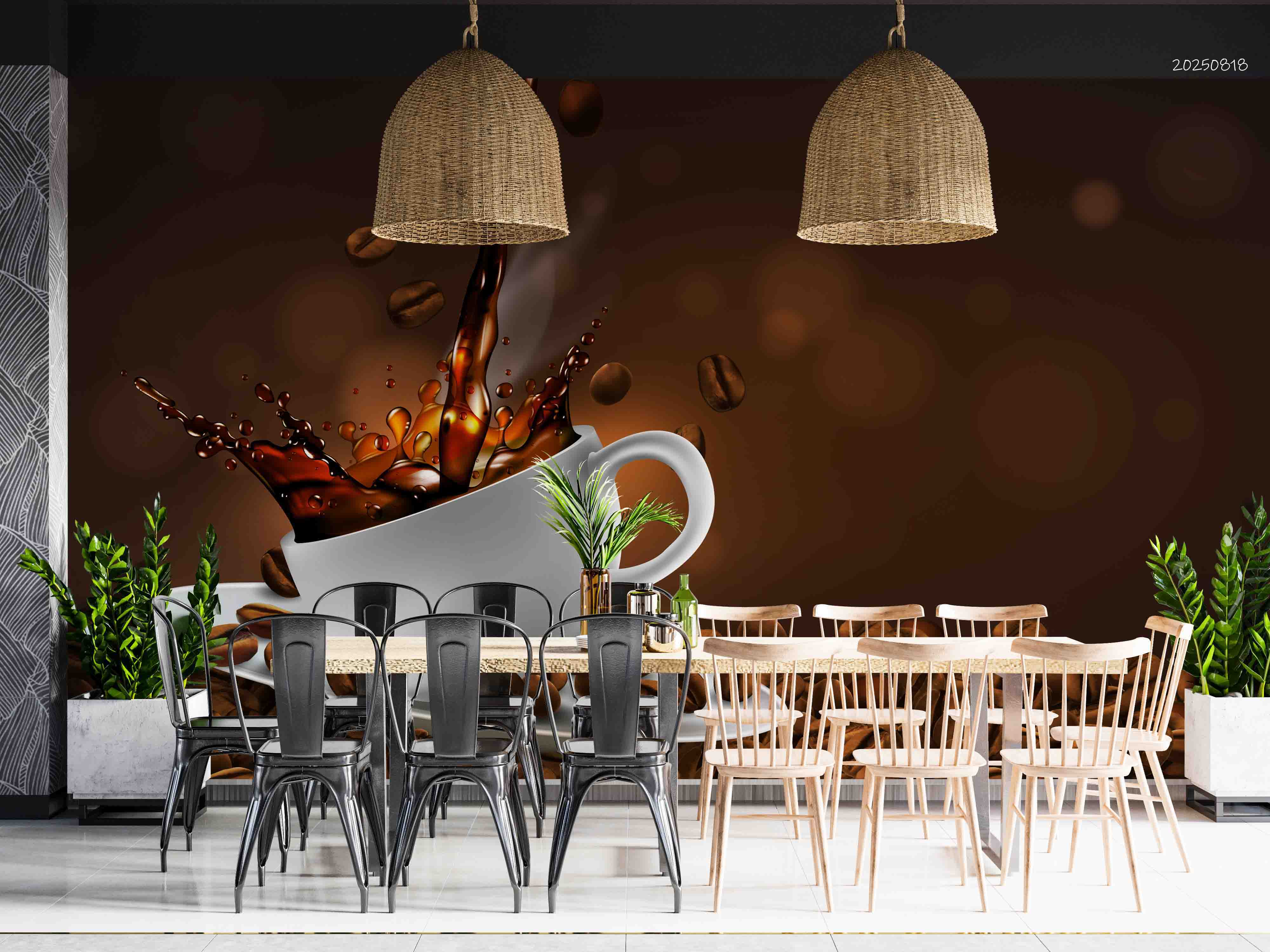 3D Restaurant Snack Bar Coffee Shop Wall Mural Wallpaper 31