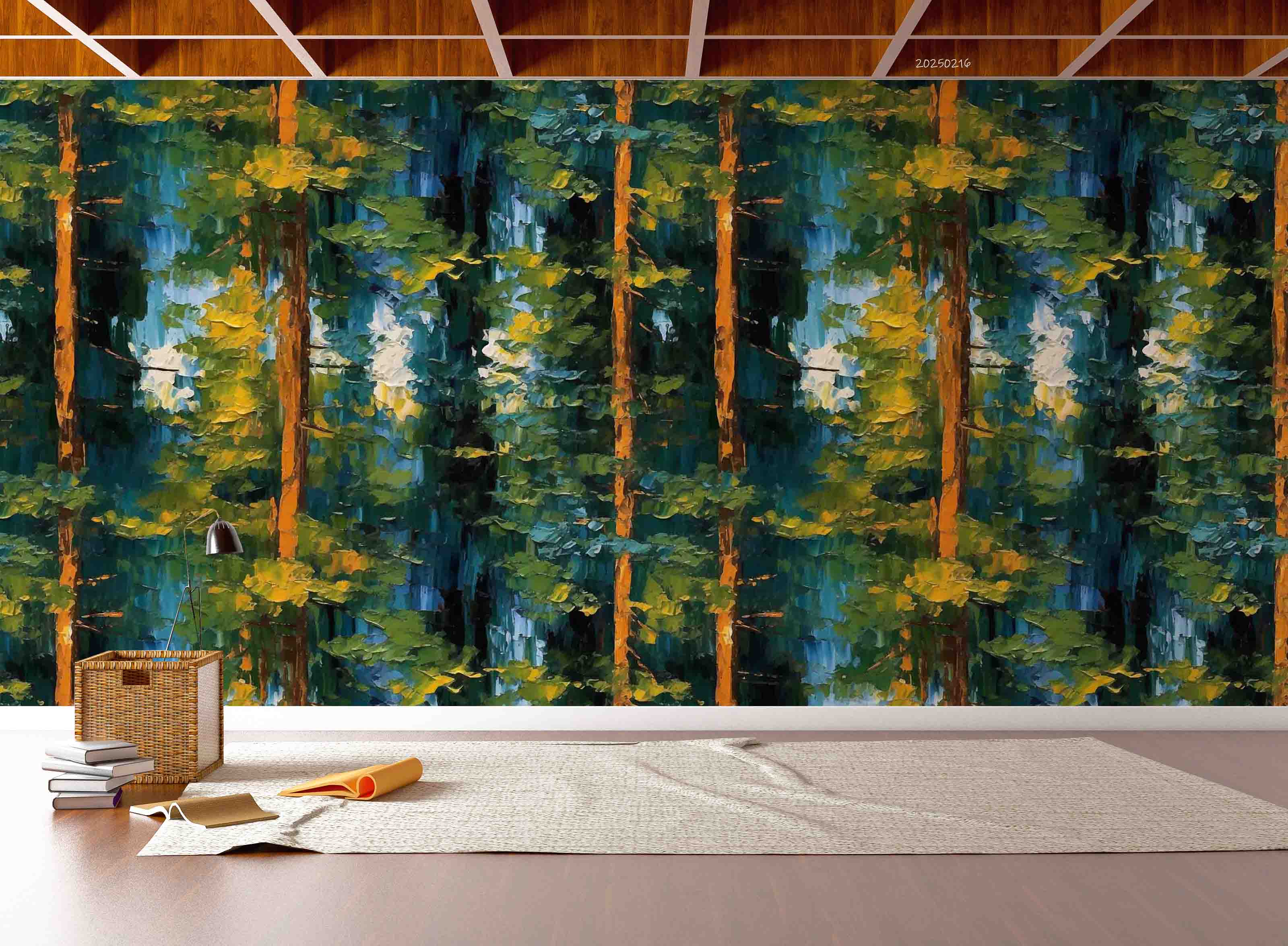 3D Green Forest Landscape Oil Painting Wallpaper Wall Mural Wall Decor Wall Art Wall Sticker Remoable Wallpaper LQH 111