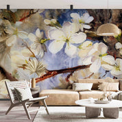 3D Oil Painting Tree Peach Blossom Wall Mural Wallpaper YXL 155