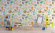 3D Childcare Nursery School Cartoon Kids Animals Letters Wall Mural Wallpaper JN 59