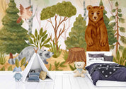 3D Cartoon Animal Bear Forest Kids Wallpaper Wall Mural Wall Decor Wall Art Wall Sticker Remoable Wallpaper