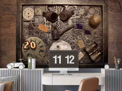 3D Retro Mechanical Clock Gear Steampunk Wallpaper Wall Mural Wall Decor Wall Art Wall Sticker Remoable Wallpaper