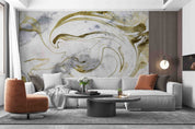 3D Abstract Damaskeen Float Gray Wall Mural Wallpaper YXL 599