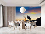 3D Urban Architecture Horse Person Sea Wall Mural Wallpaper YXL 2454