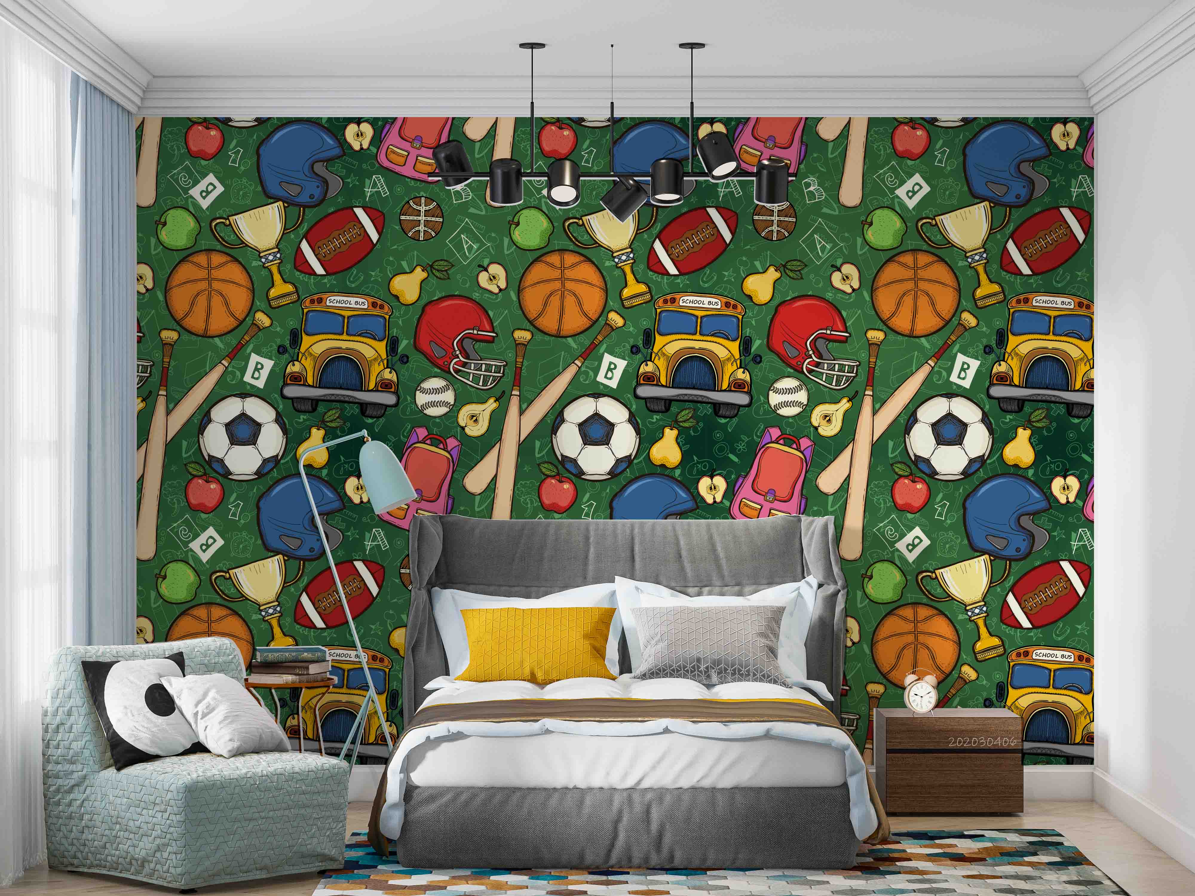 3D School Pattern Educational Elements Wall Mural Wallpaper GD 5649- Jess Art Decoration