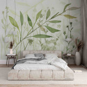 3D Watercolor Green Leaf Wallpaper Wall Mural Wall Decor Wall Art Wall Sticker Remoable Wallpaper LQH