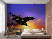 3D Jet Airplane Sky Background Wall Mural Wallpaper GD 5479- Jess Art Decoration