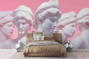 3D Art Sculpture Pink Background Wallpaper Wall Mural Wall Decor Wall Art Wall Sticker Remoable Wallpaper LQH
