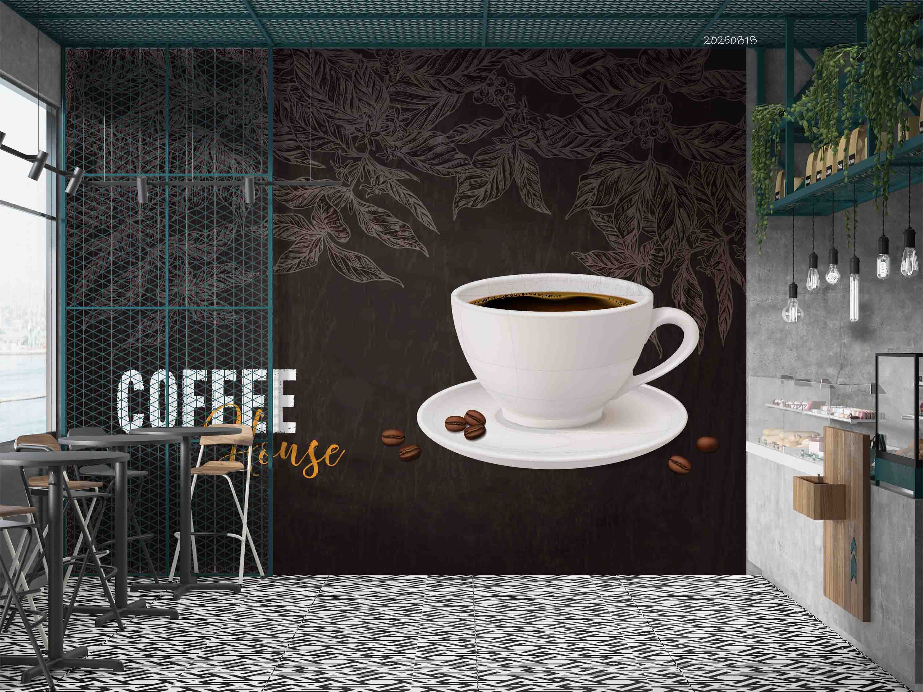 3D Coffee Shop Wall Mural Wallpaper 24