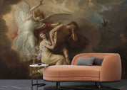3D Oil Painting Woman Cloud Snake Stone Wall Mural Wallpaper YXL 2498