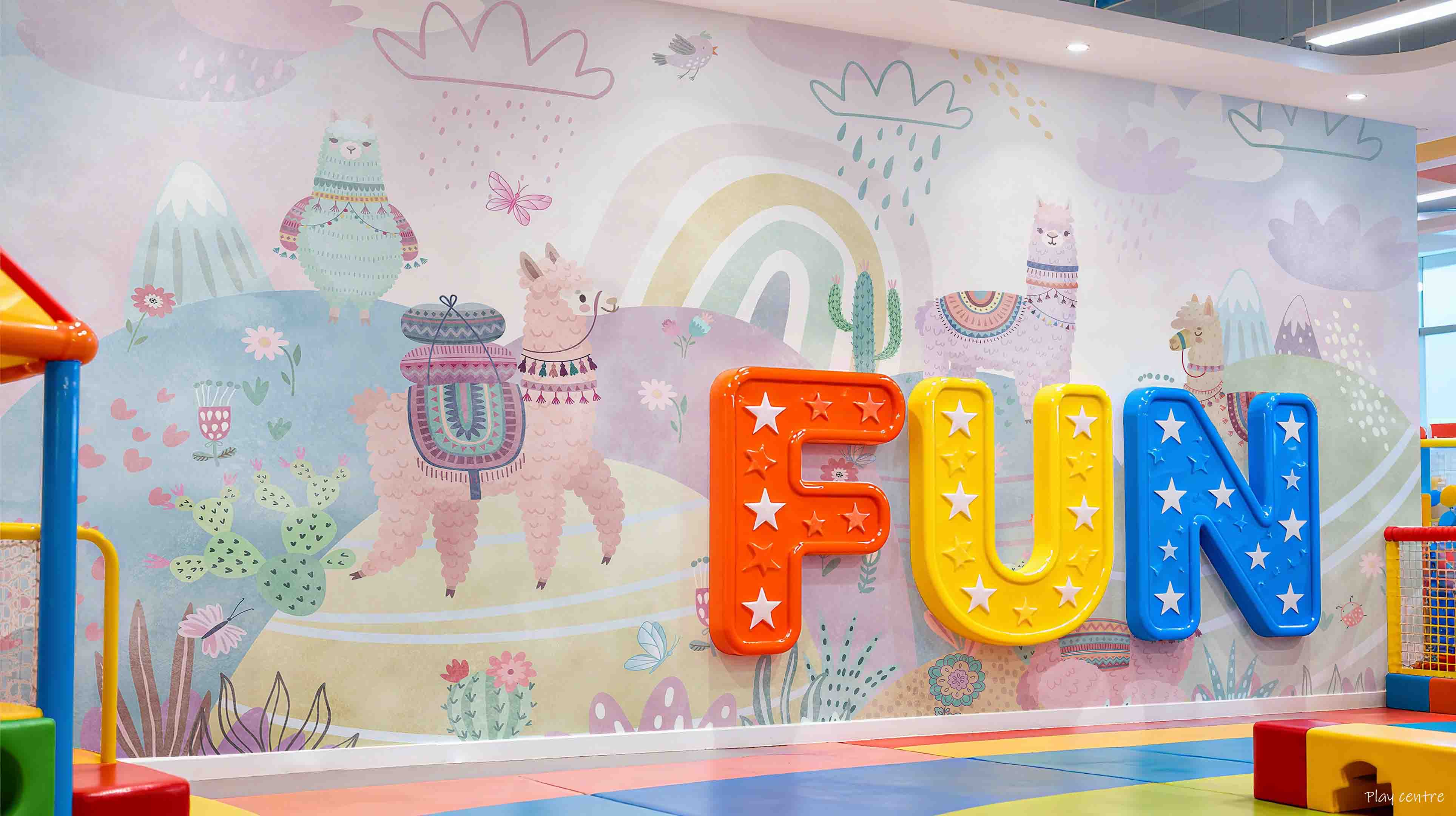 3D Play Centre Amusement Park Funfair Carnie Cartoon Animals Scenery Wall Mural Wallpaper 29
