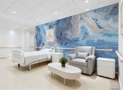 3D Aged Care Retirement Home Gerocomium Rest Home Marble Blue Wall Mural Wallpaper 10