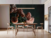 3D Pink Rose Flower Black Background Wallpaper Wall Mural Wall Decor Wall Art Wall Sticker Remoable Wallpaper
