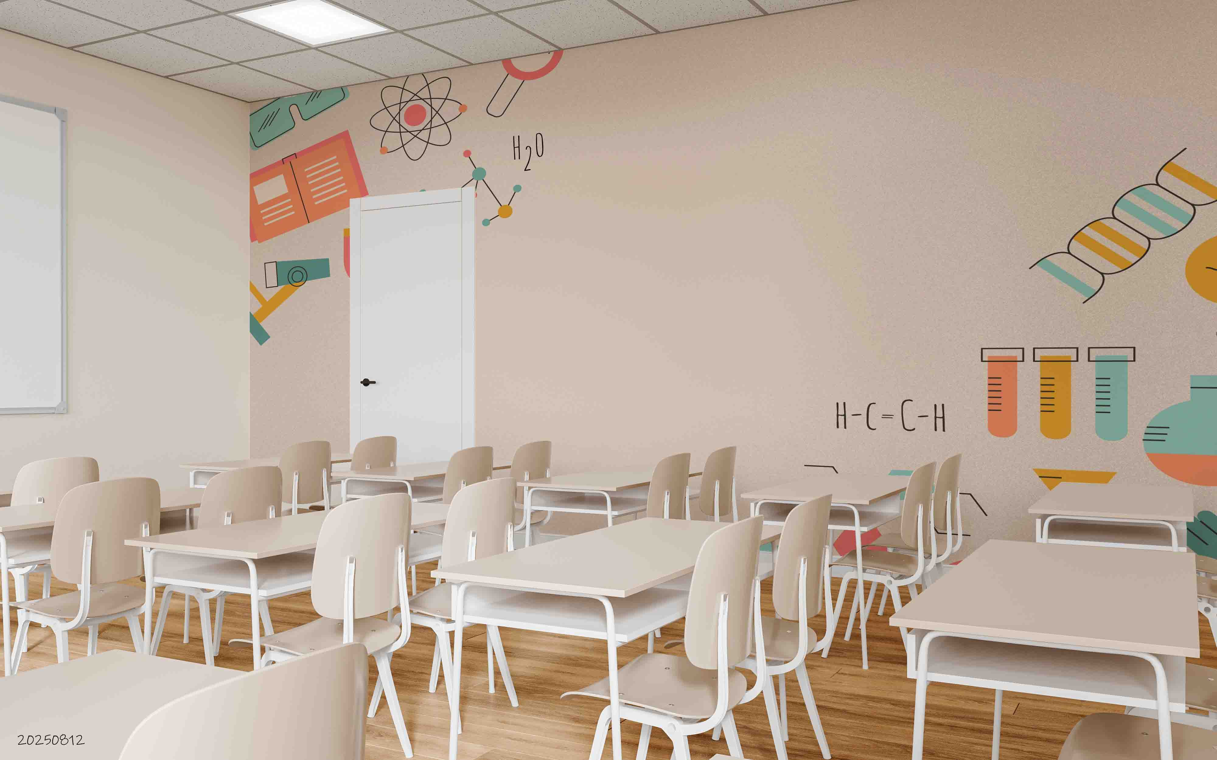 3D School STEM Science Lab Classroom Teaching Aid Wall Mural Wallpaper 0