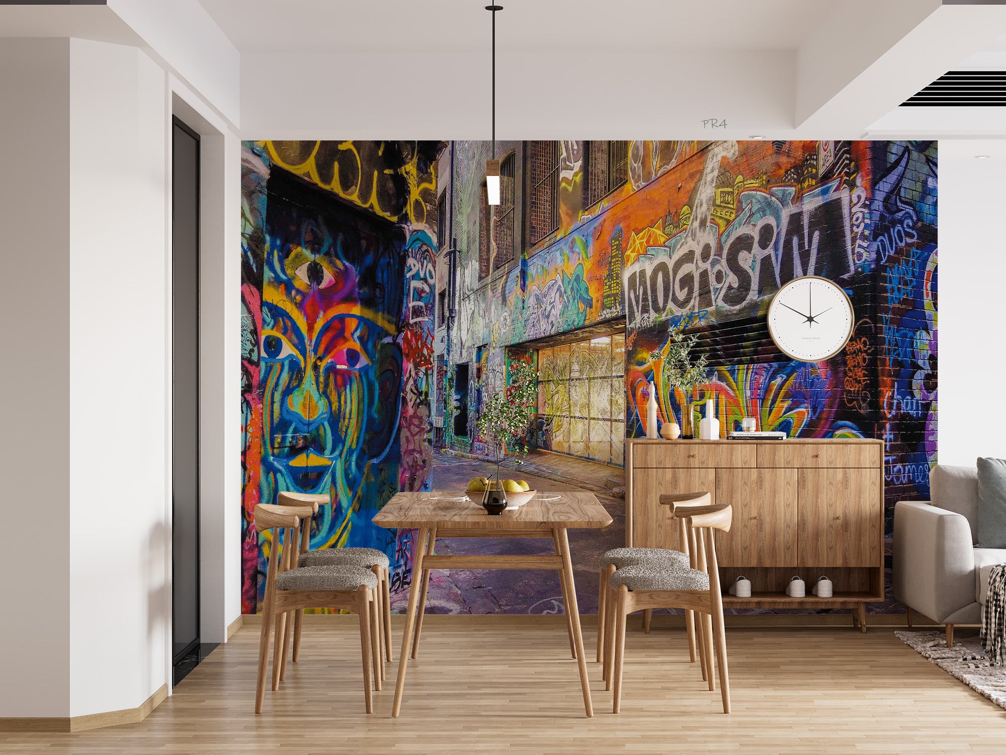 Graffiti Window Road Letter Wallpaper typography graffiti wall mural for teen room or studio - view 2