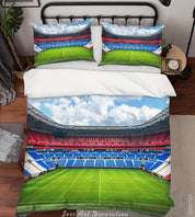 3D Lyons Football Field Spectator Seats Cloud Sky Quilt Cover Set Bedding Set Duvet Cover Pillowcase 779