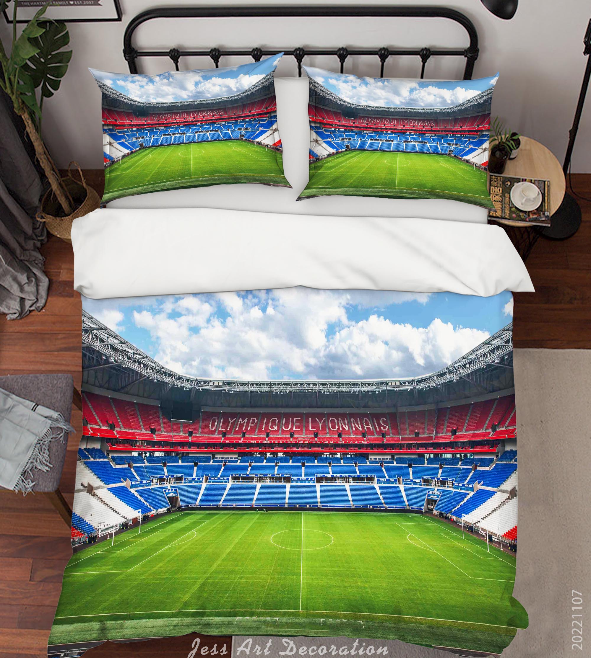 3D Lyons Football Field Spectator Seats Cloud Sky Quilt Cover Set Bedding Set Duvet Cover Pillowcase 779