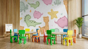 3D Childcare Nursery School Cartoon Animals Kids Wall Mural Wallpaper JN 23