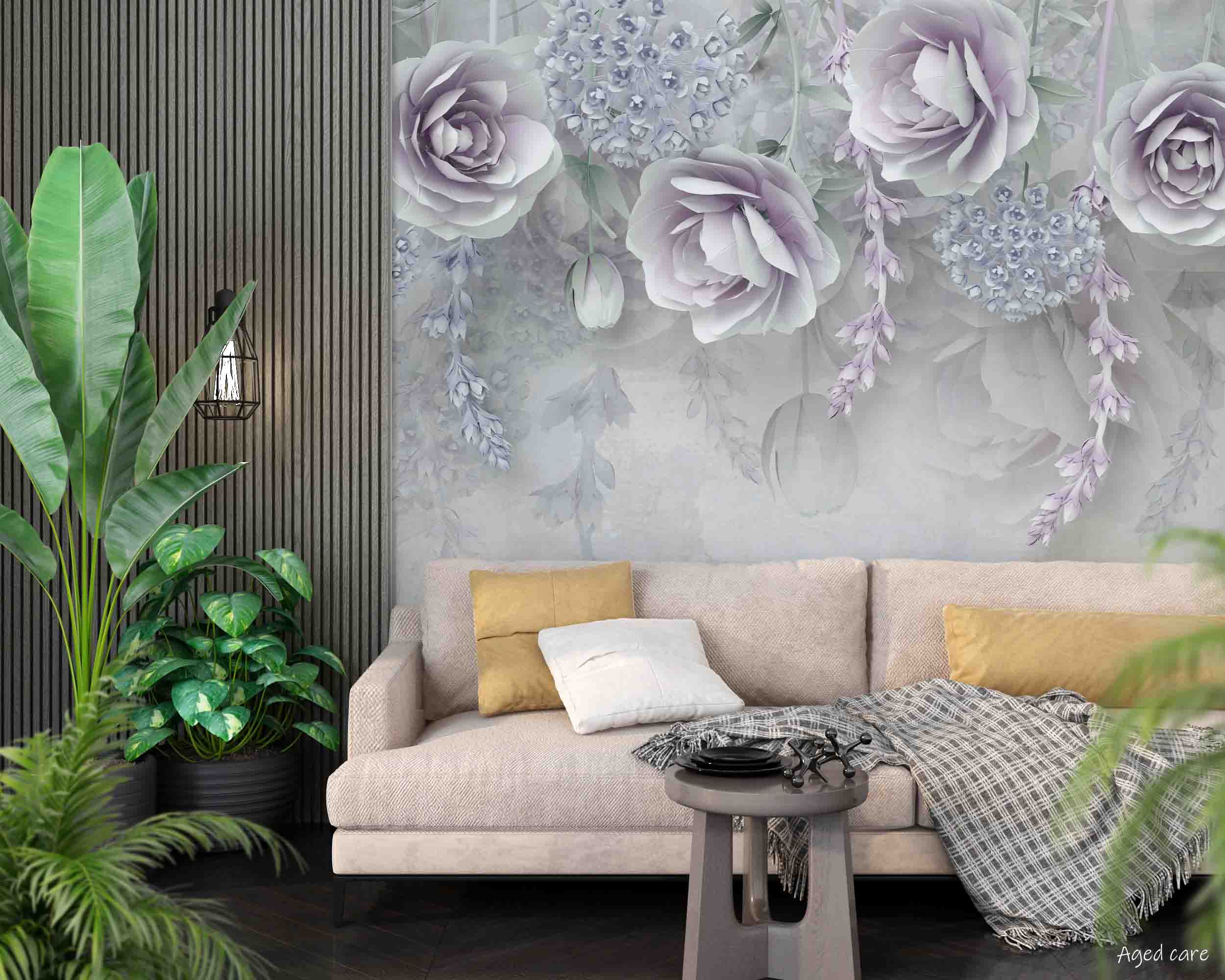 3D Aged Care Retirement Home Gerocomium Rest Home Floral Wall Mural Wallpaper 23