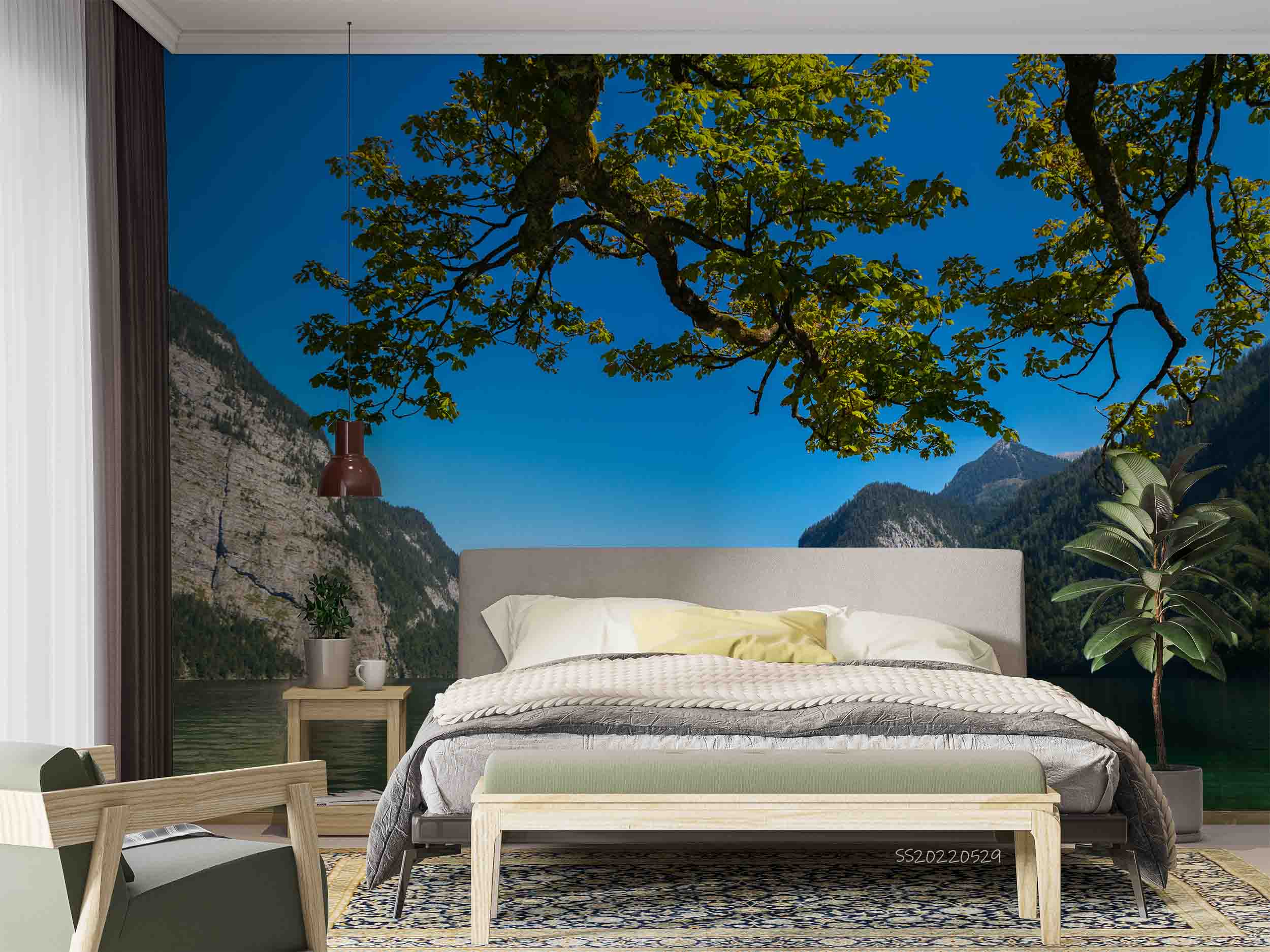 3D Glacial Lake Konigsee Bavaria Germany Wall Mural Wallpaper GD 4287- Jess Art Decoration