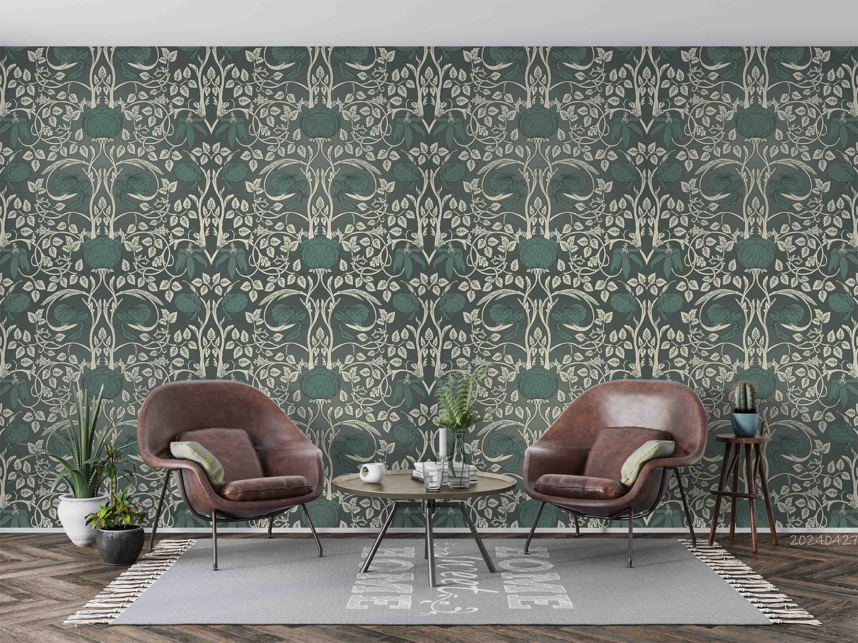 3D Vintage William Morris Pattern Wallpaper Wall Mural Wall Decor Wall Art Wall Sticker Remoable Wallpaper