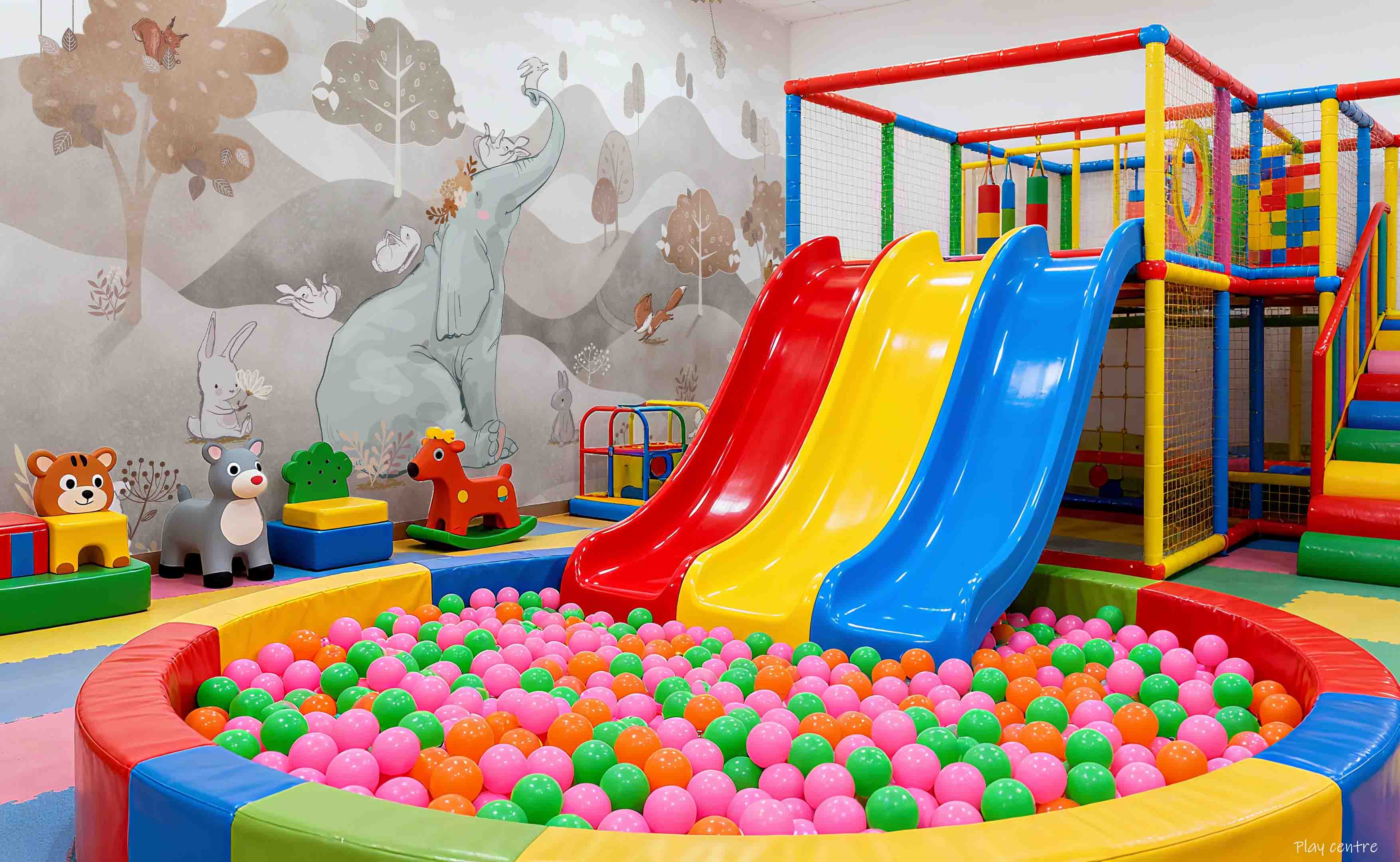 3D Play Centre Amusement Park Funfair Carnie Cartoon Animals Wall Mural Wallpaper 6