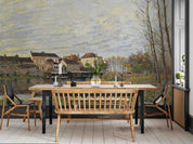 3D Oil Painting Village House River Trees Wall Mural Wallpaper GD 2961- Jess Art Decoration