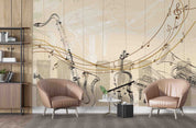 3D Sketch Musical Instruments Background Wall Mural Wallpaper GD 4247- Jess Art Decoration