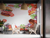 3D Fast Food Restaurant Background Wall Mural Wallpaper GD 5494- Jess Art Decoration