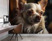 3D Animal Dog White Wall Mural Wallpaper YXL 1824