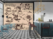 3D Restaurant Snack Bar Coffee Shop Wall Mural Wallpaper 39