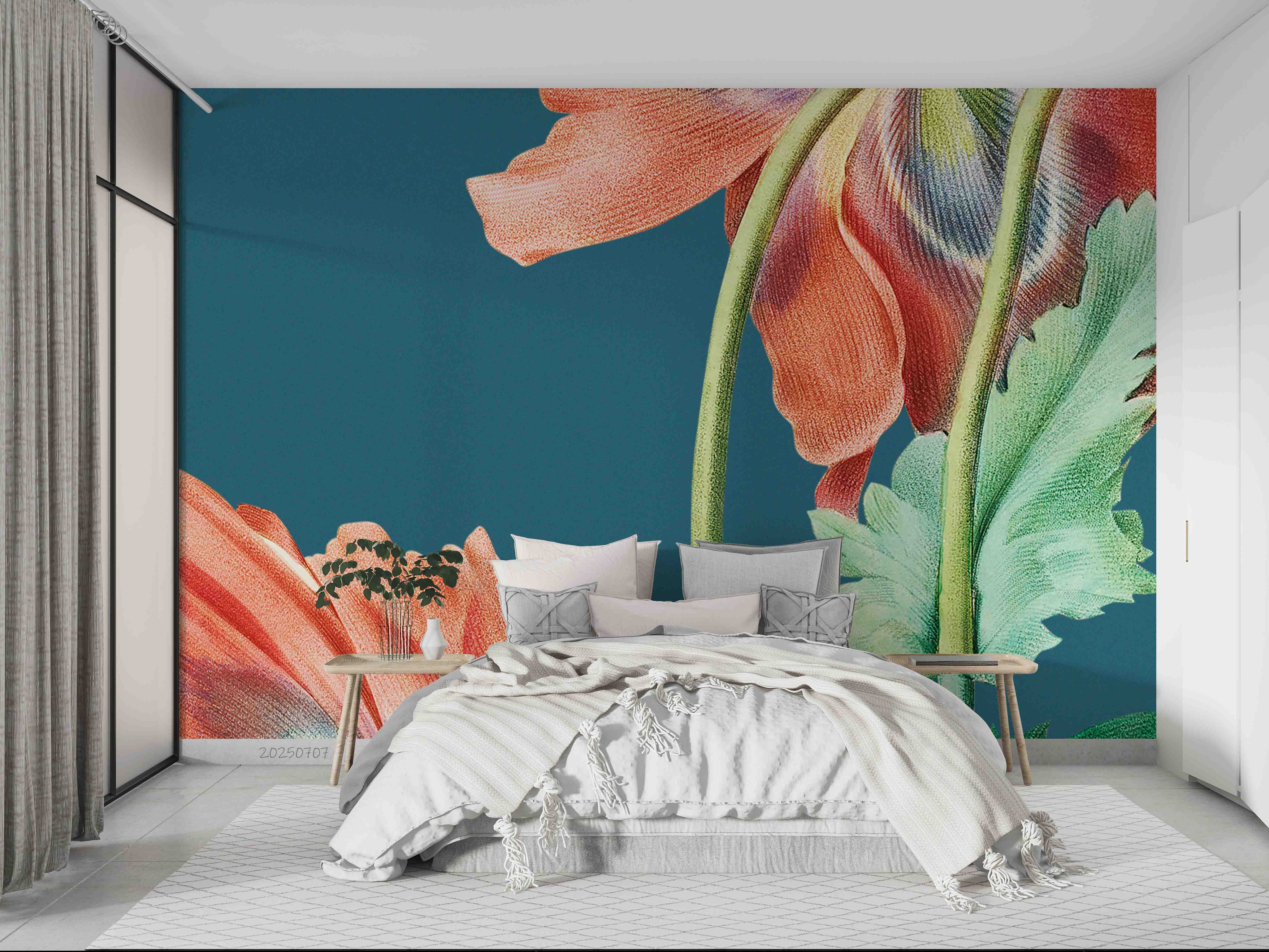 3D Red Poppy Flower Wallpaper Wall Mural Wall Decor Wall Art Wall Sticker Remoable Wallpaper 7