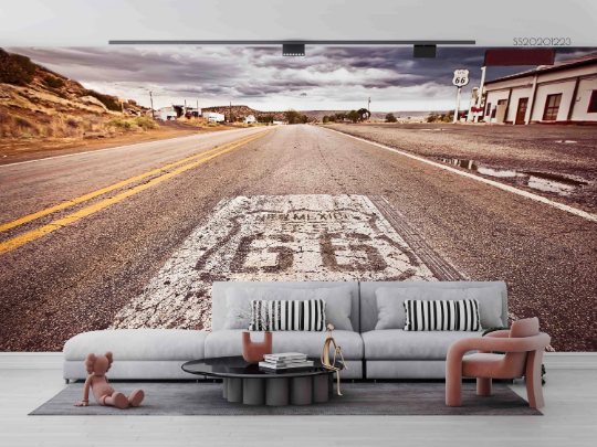 3D Countryside Road Mountain open road mountain landscape wall mural wallpaper for bedroom - view 2