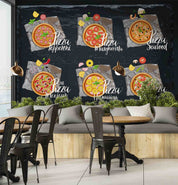 3D Pizza Set Wooden Board Wall Mural Wallpaper GD 5536- Jess Art Decoration
