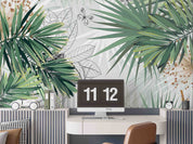 3D Tropical Plant Green Leaf Wall Mural Wallpaper GD 4736- Jess Art Decoration
