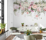 3D Watercolor Bloomy Floral Wall Mural 223