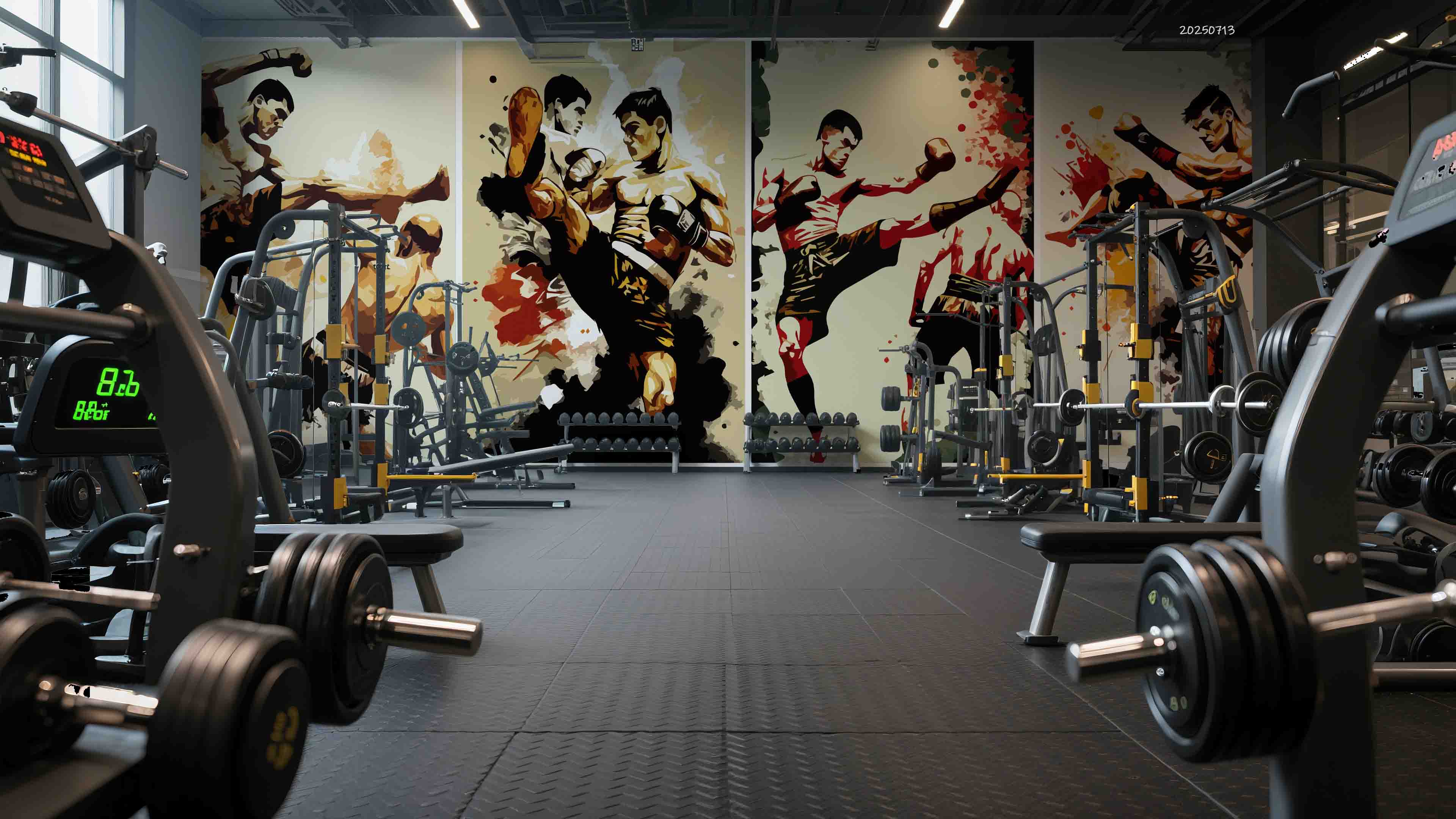 3D Gym Fitness Boxing Wall Mural Wallpaper 4