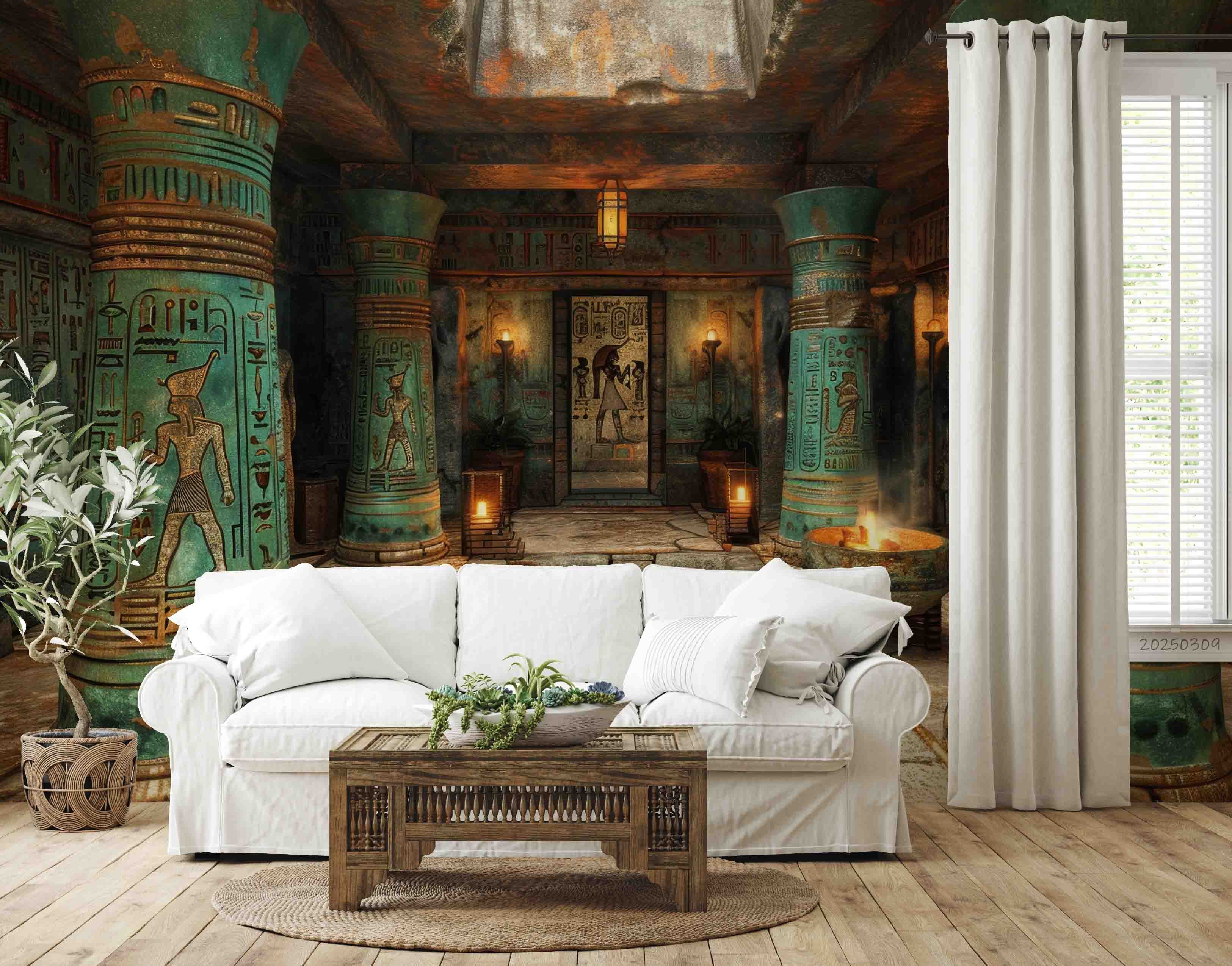 3D Egyptian Hieroglyphics Wall Cultural Symbols Wallpaper Wall Mural Wall Decor Wall Art Wall Sticker Remoable Wallpaper LQH