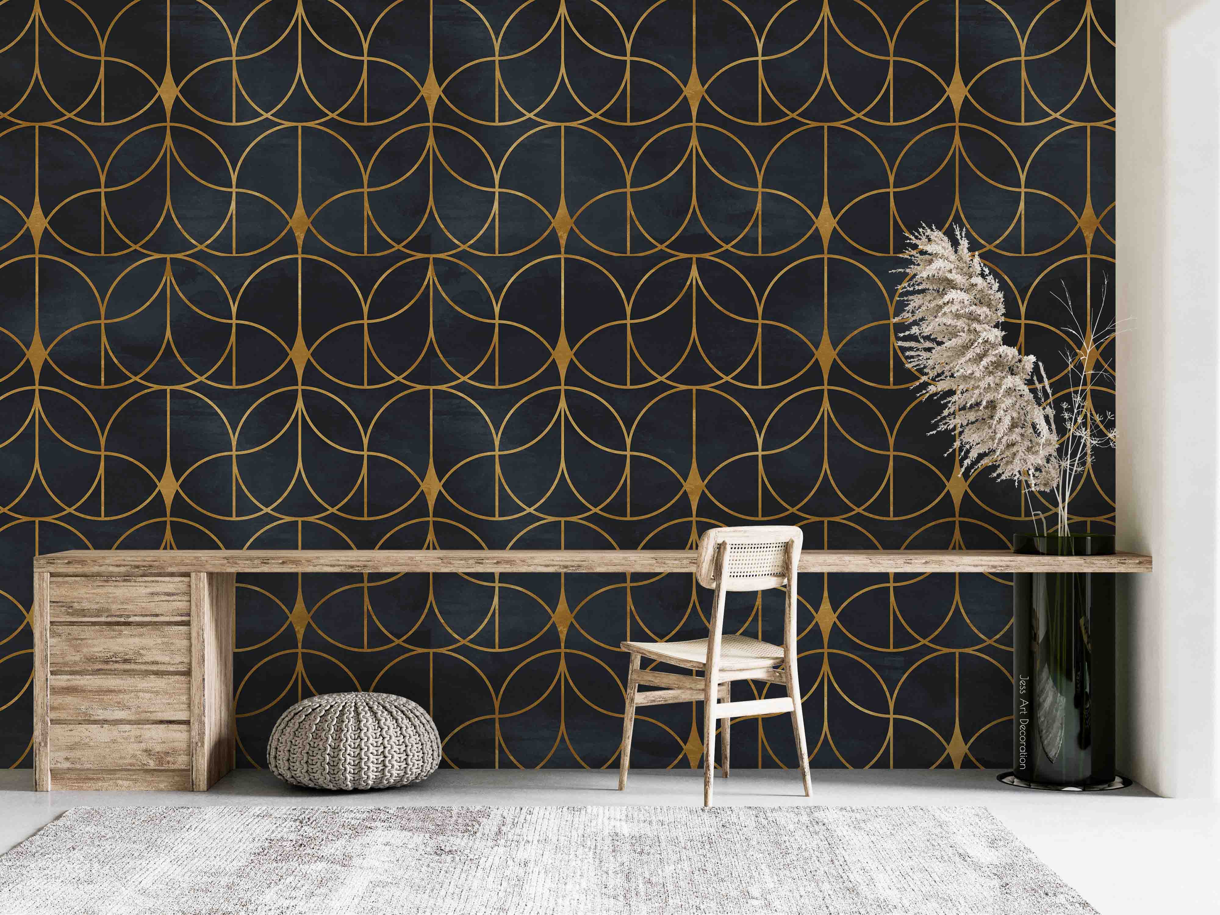 3D Geometric Ellipse Line Triangle Wall Mural Wallpaper YXL 2798