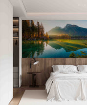 3D Hotel Inn Motel Hostel Resort Manor Scenery Lake Mountains Wall Mural Wallpaper 8