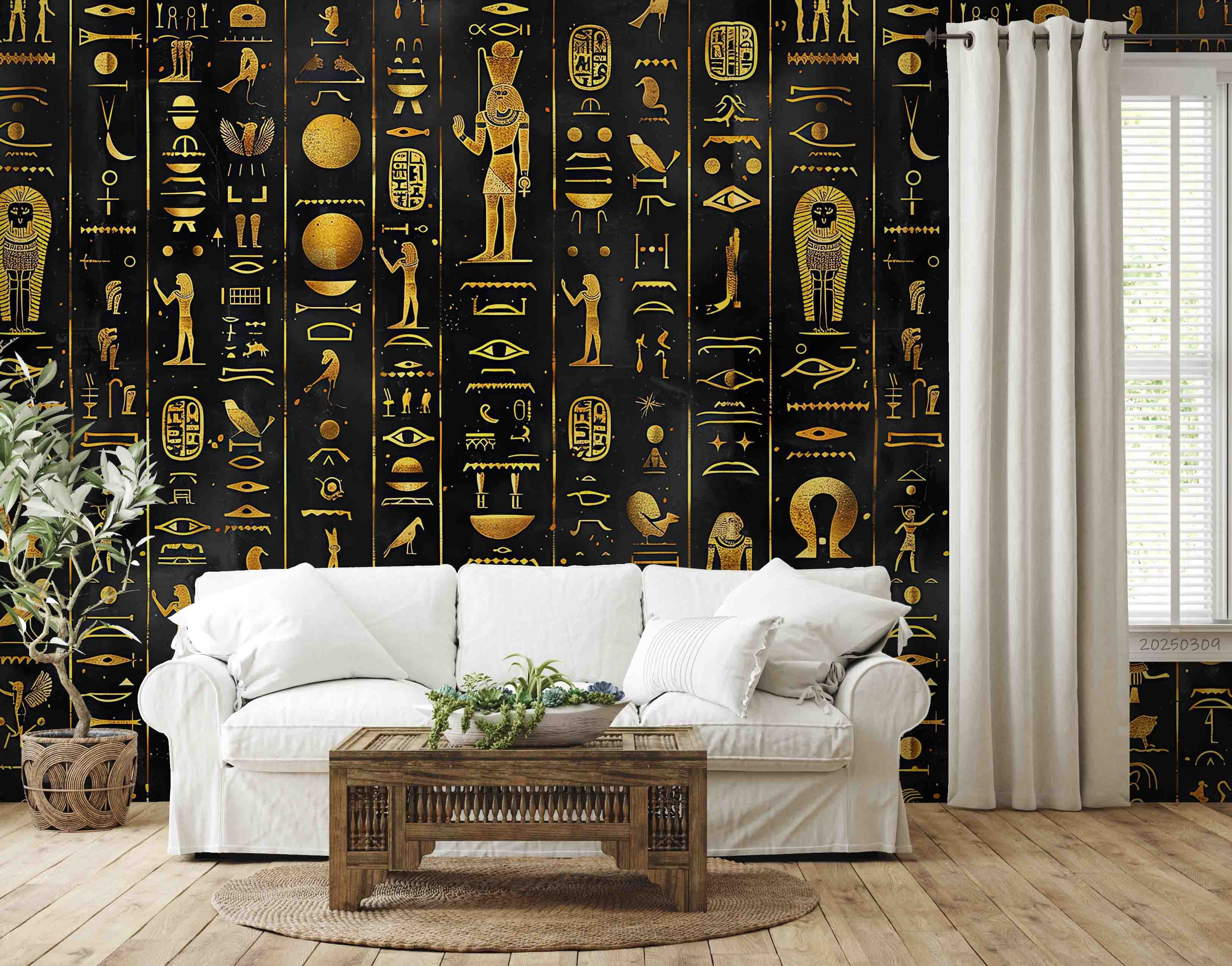 3D Egyptian Totem Lion Picture Poster Wallpaper Wall Mural Wall Decor Wall Art Wall Sticker Remoable Wallpaper LQH