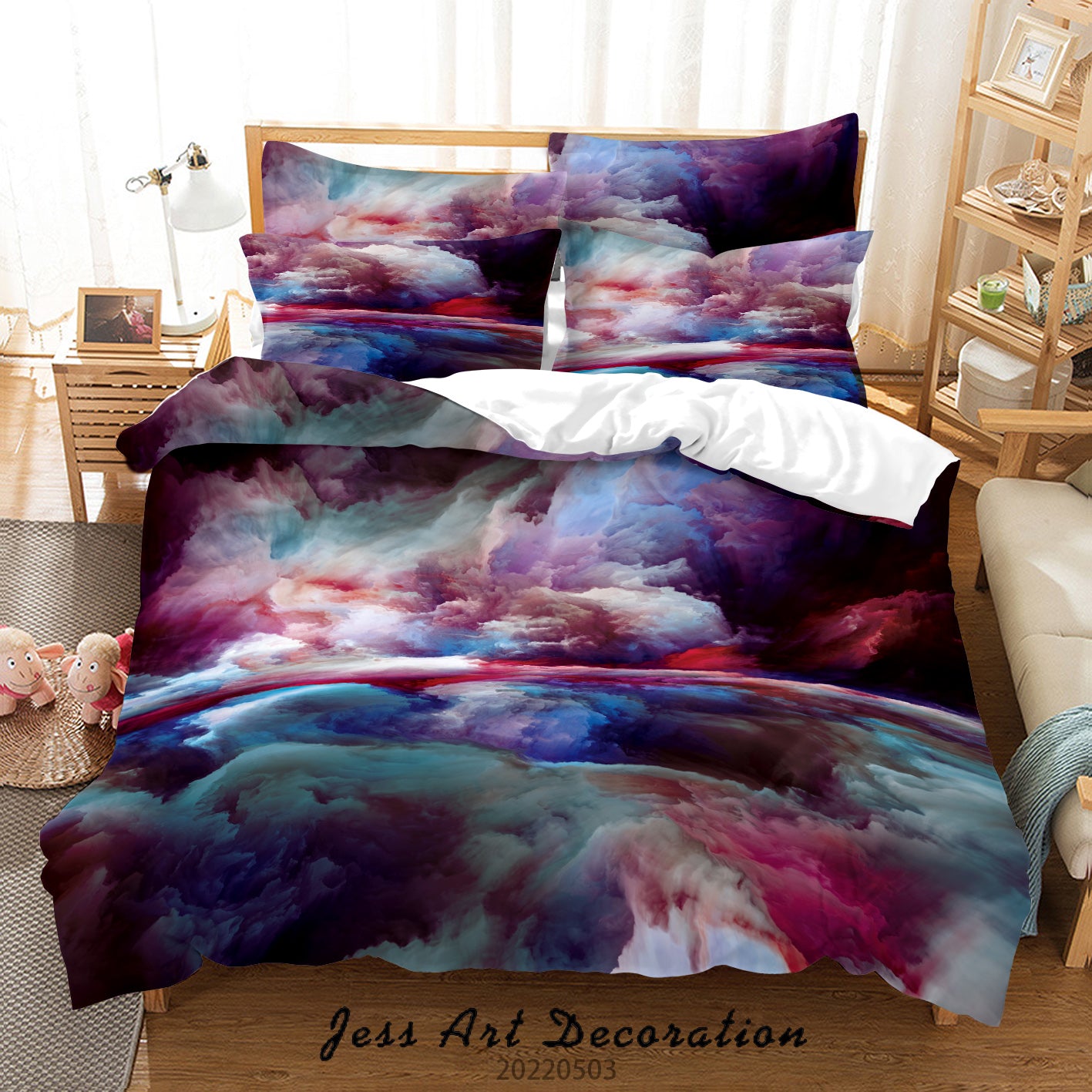3D Graffiti Ripple Wave Colours Quilt Cover Set Bedding Set Duvet Cover Pillowcase 620