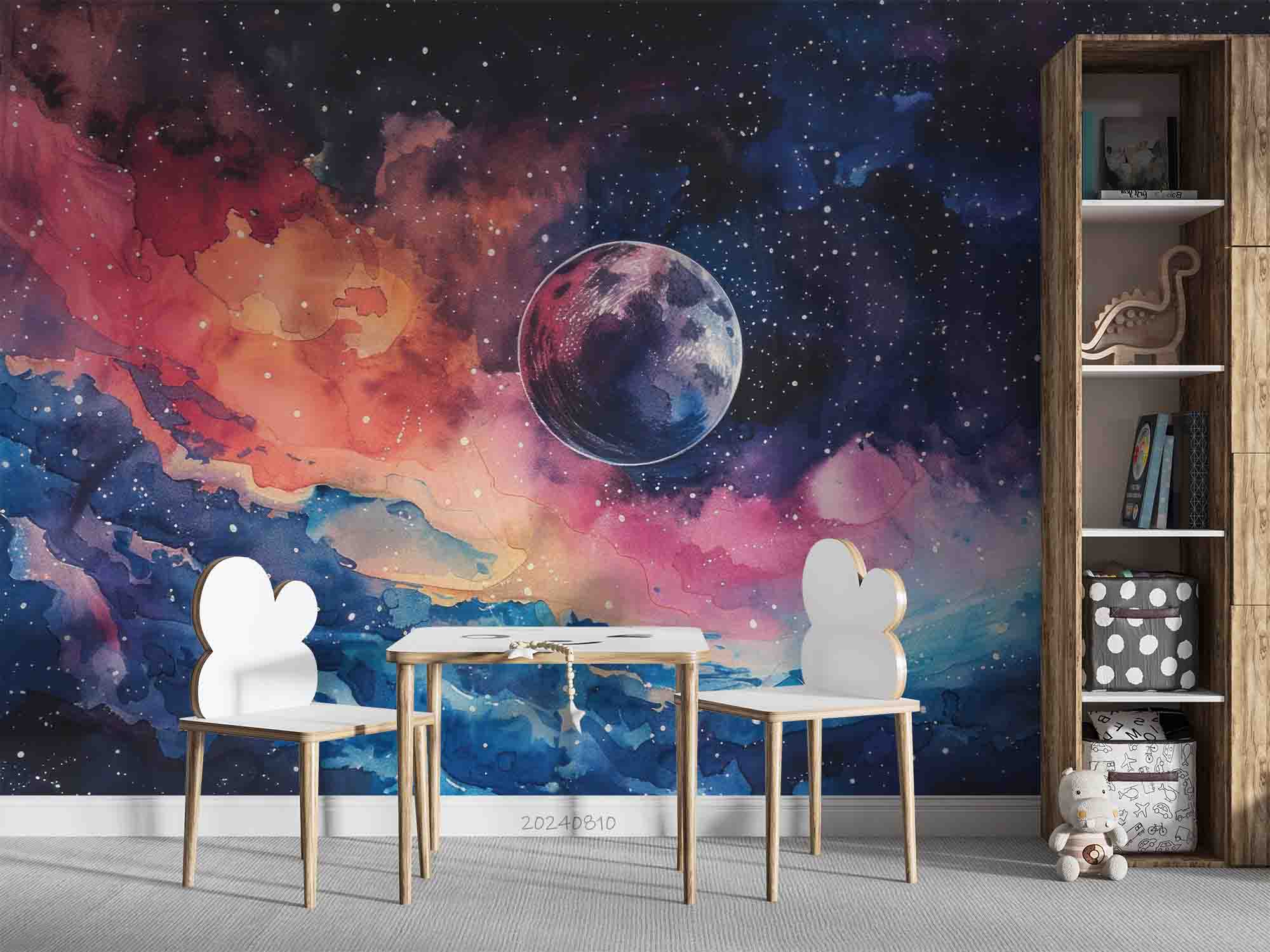 3D Watercolour The Earth Wave Point Wall Mural Wallpaper YXL 192
